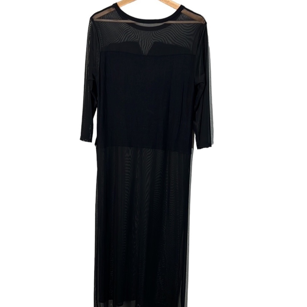 Cha cha vente cheer cover up dress Black sz M long sleeve. Swim cover or evening